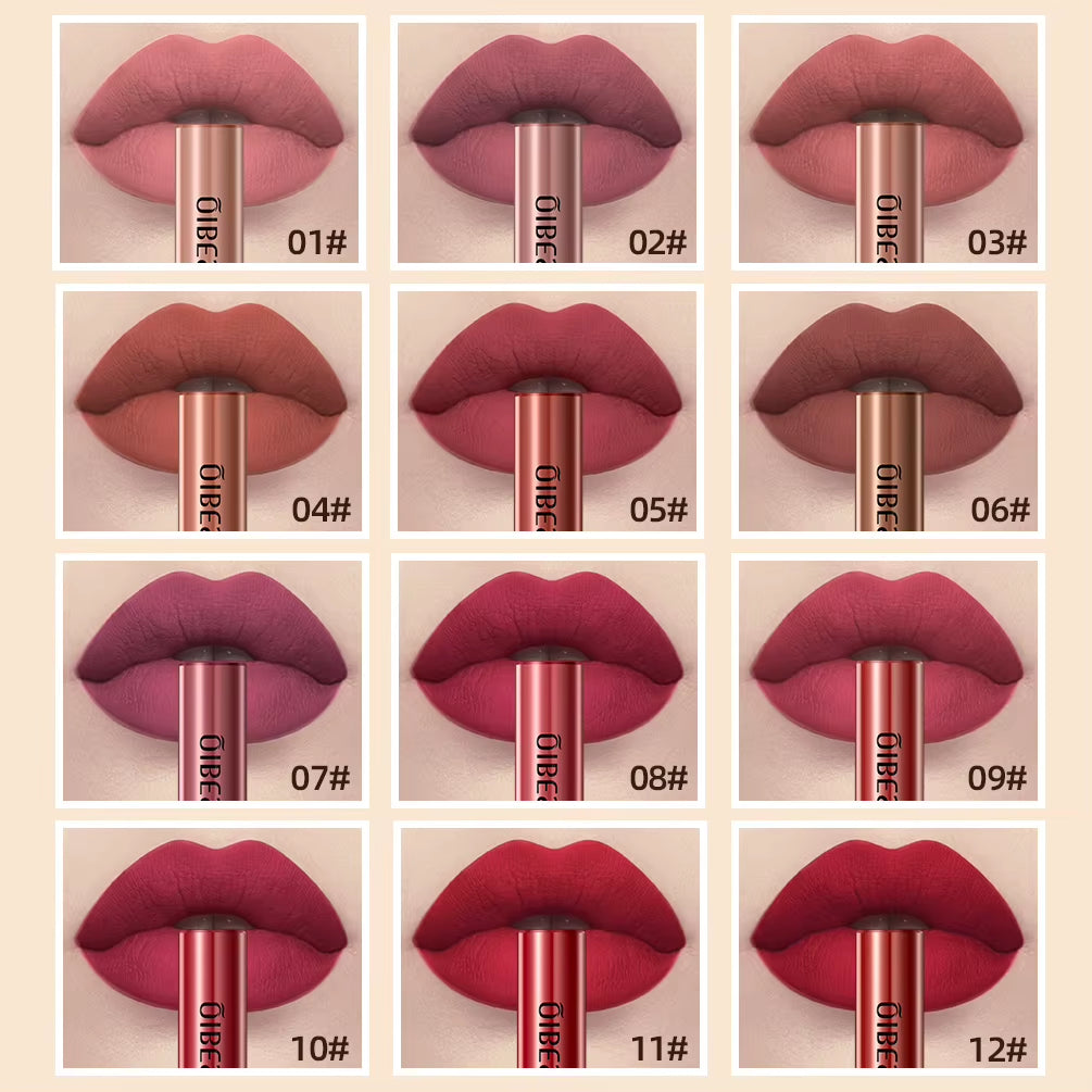 Matte Waterproof Liquid Lipstick - Long-Lasting Velvet Finish in Nude Red Tint - Lip Gloss Makeup Cosmetic