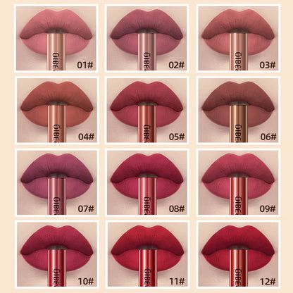 Matte Waterproof Liquid Lipstick - Long-Lasting Velvet Finish in Nude Red Tint - Lip Gloss Makeup Cosmetic