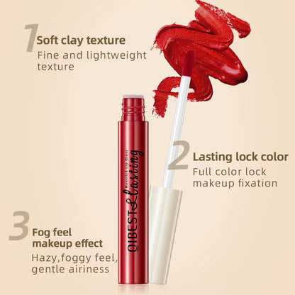 Matte Waterproof Liquid Lipstick - Long-Lasting Velvet Finish in Nude Red Tint - Lip Gloss Makeup Cosmetic