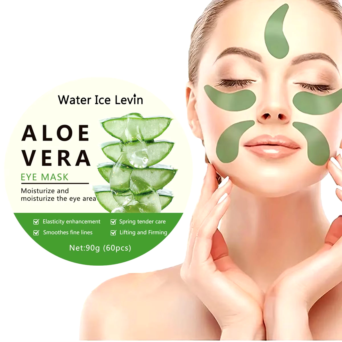 60-Piece Aloe Vera Collagen Eye Mask for Dark Circle Reduction and Eye Bag Relief - Moisturizing and Firming Eye Patches for Skin Care