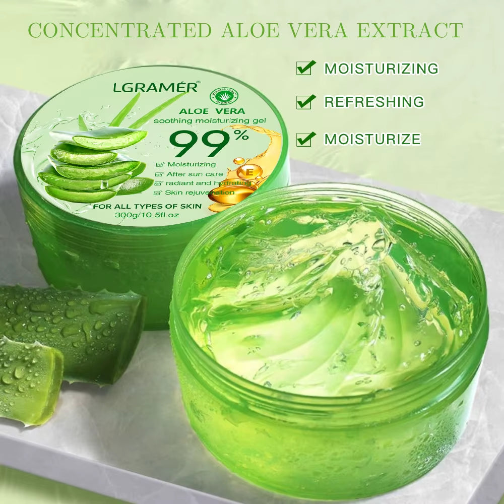 Aloe Vera Gel Moisturizer - Refreshing Non-Sticky Facial Care Cream for Deep Nourishment and Skin Maintenance