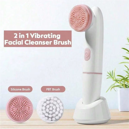 Electric Facial Cleansing Brush with Sonic Vibration and Exfoliating Features for Enhanced Skincare Routine