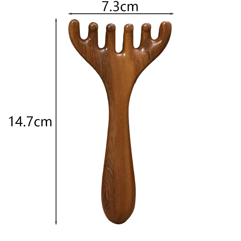 Wooden Meridian Massage Comb for Scalp and Facial Therapy - Relaxation and Body Wellness Tool