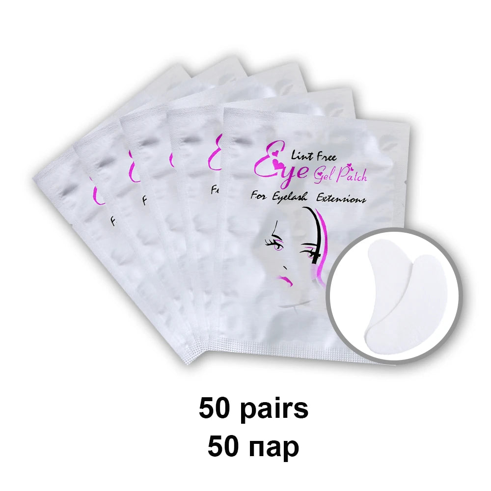 50 Pairs of Hydrogel Eye Patches for Eyelash Extension Application