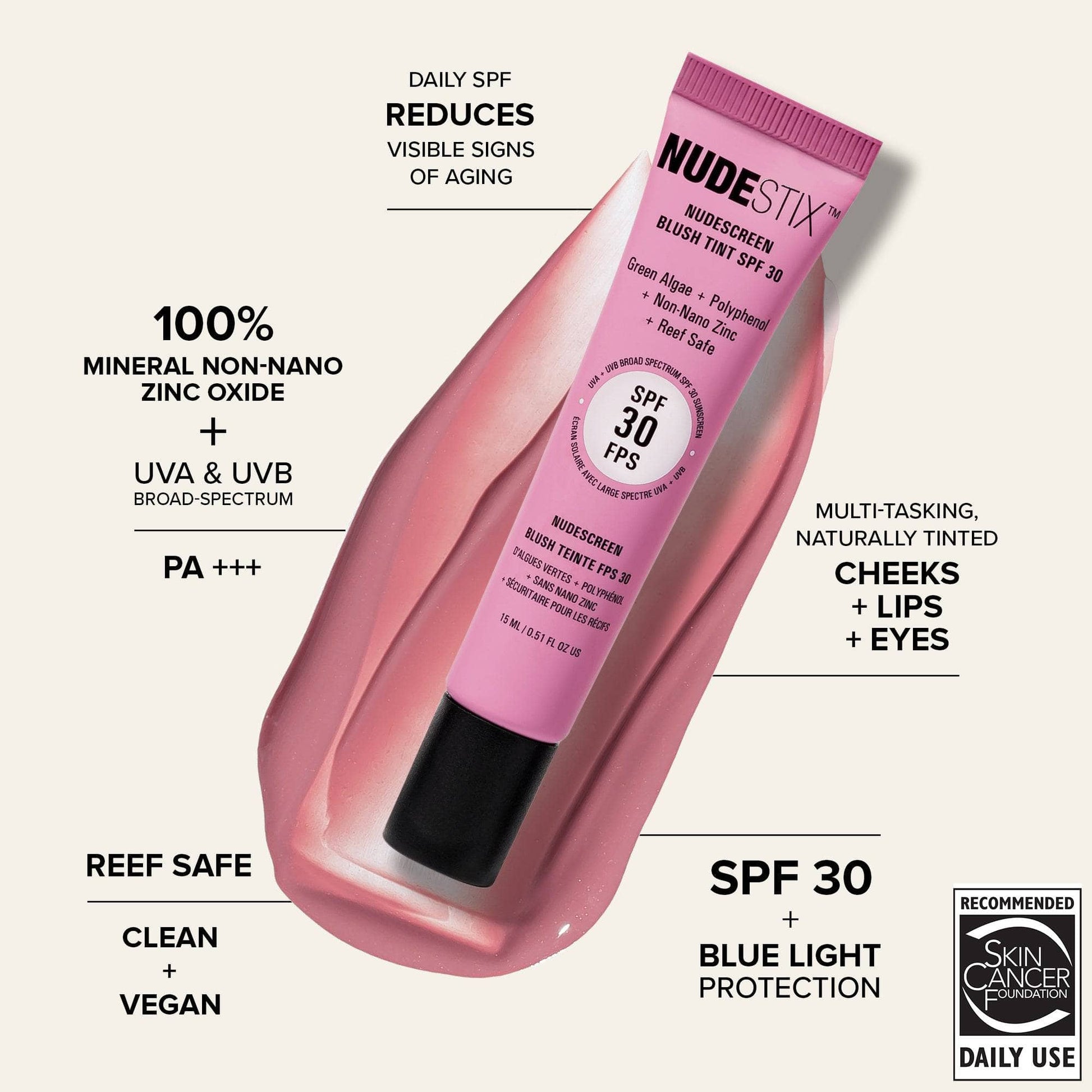 Nudescreen Blush Tint with SPF 30 Protection