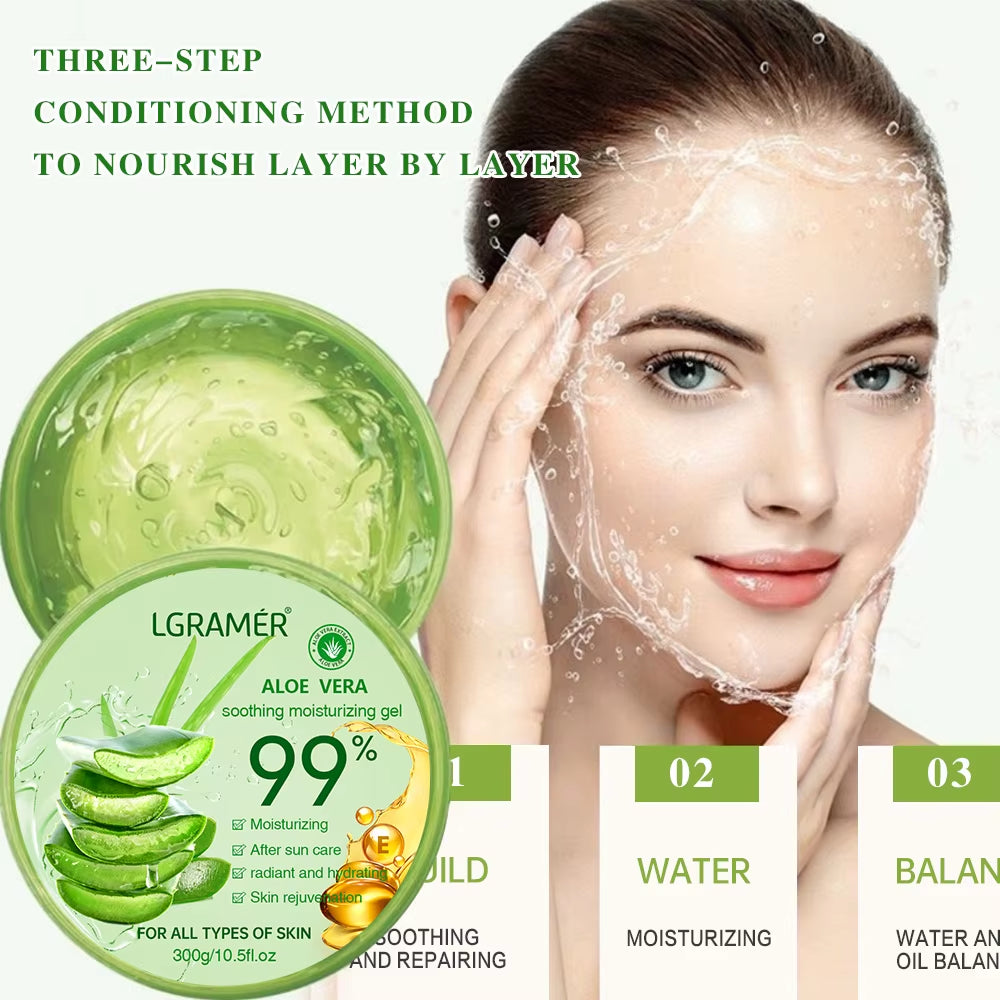 Aloe Vera Gel Moisturizer - Refreshing Non-Sticky Facial Care Cream for Deep Nourishment and Skin Maintenance