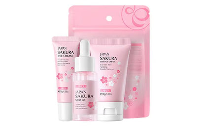 Skincare Gift Set: Women's Moisturizing Kit with Cherry Blossom Extract and Face Care Tools