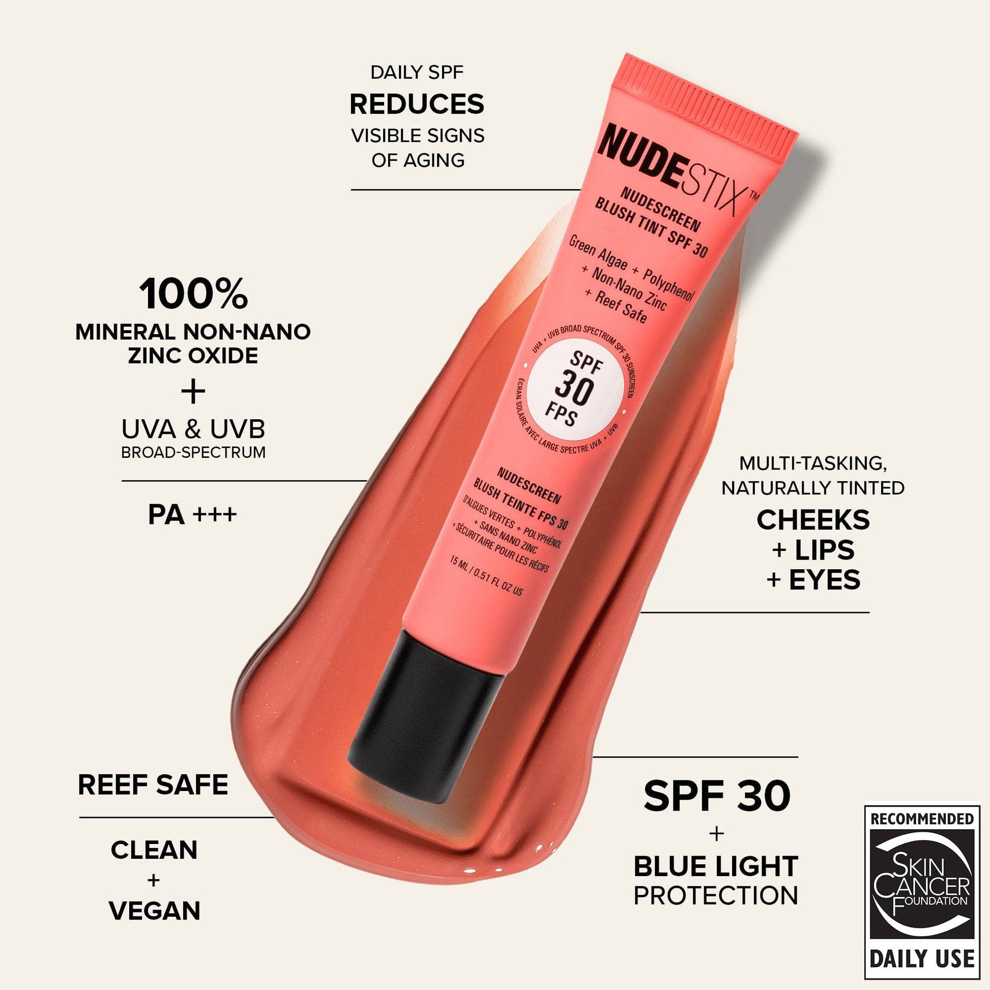 Nudescreen Blush Tint with SPF 30 Protection