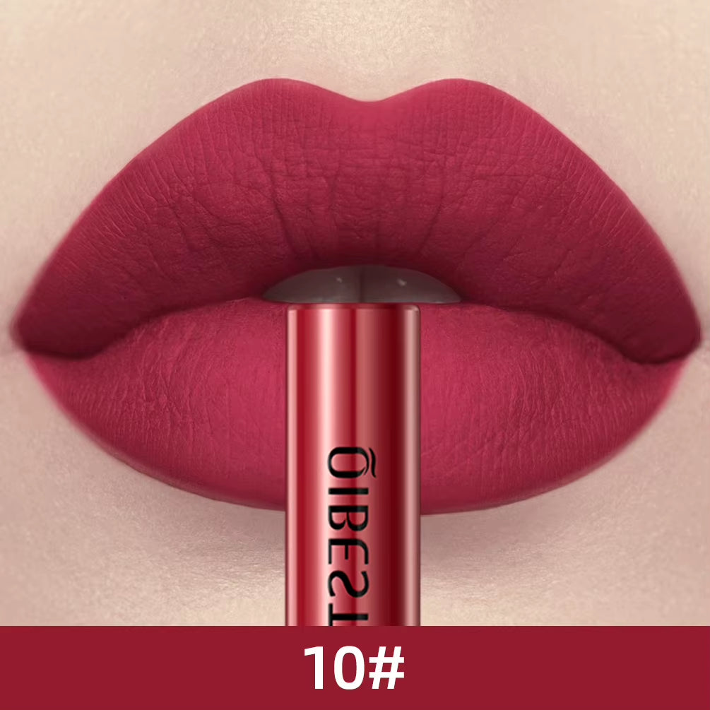 Matte Waterproof Liquid Lipstick - Long-Lasting Velvet Finish in Nude Red Tint - Lip Gloss Makeup Cosmetic