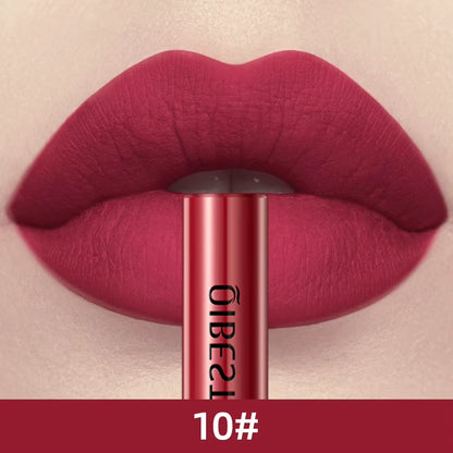 Matte Waterproof Liquid Lipstick - Long-Lasting Velvet Finish in Nude Red Tint - Lip Gloss Makeup Cosmetic