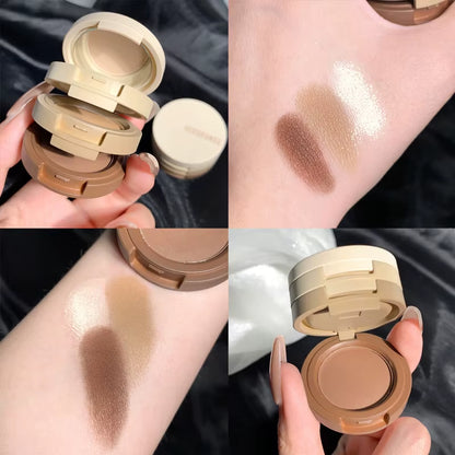 Tri-Color Matte Eye Shadow for Multi-Layered Makeup Application