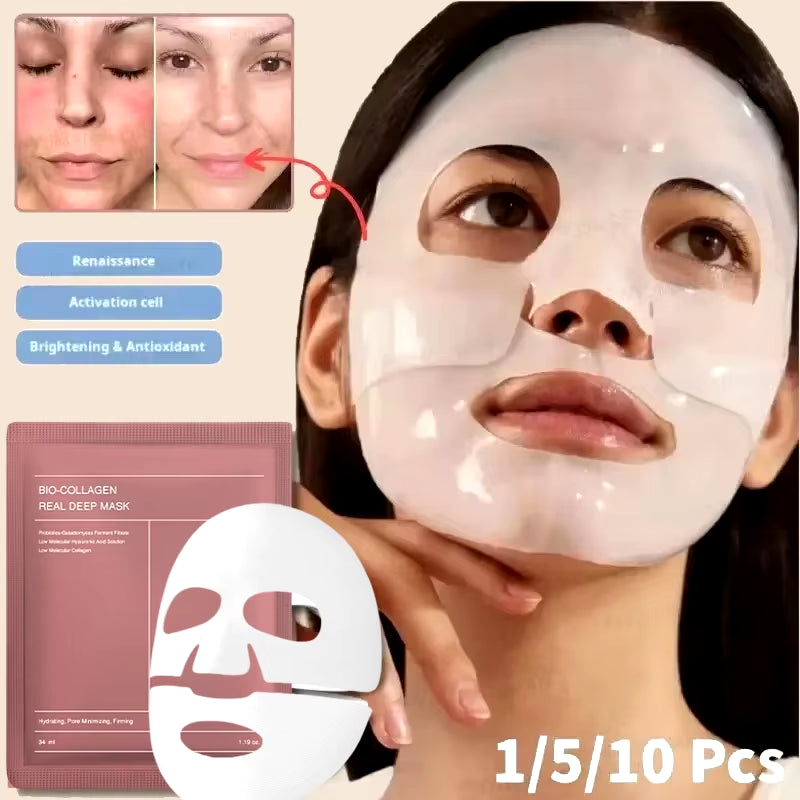 Bio-Collagen Deep Repair Anti-Wrinkle Lifting Face Mask with Hydrolyzed Collagen and Peel-Off Film Technology