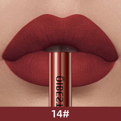 Matte Waterproof Liquid Lipstick - Long-Lasting Velvet Finish in Nude Red Tint - Lip Gloss Makeup Cosmetic