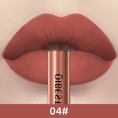 Matte Waterproof Liquid Lipstick - Long-Lasting Velvet Finish in Nude Red Tint - Lip Gloss Makeup Cosmetic