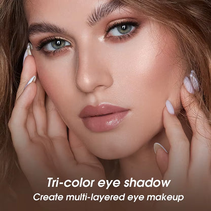 Tri-Color Matte Eye Shadow for Multi-Layered Makeup Application