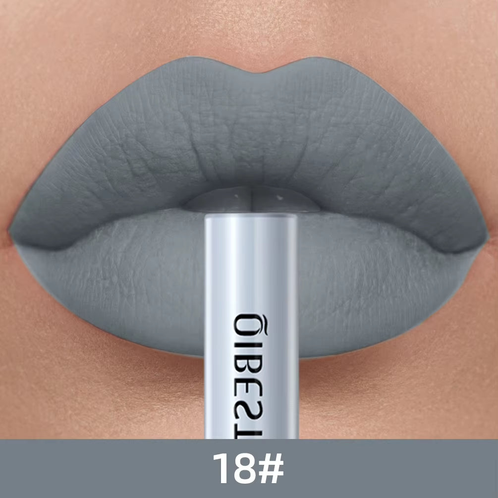 Matte Waterproof Liquid Lipstick - Long-Lasting Velvet Finish in Nude Red Tint - Lip Gloss Makeup Cosmetic