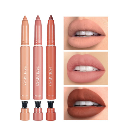 12-Color Waterproof Matte Lip Gloss Set with Nude Pink Shades and Long-Lasting Lip Liner Pen