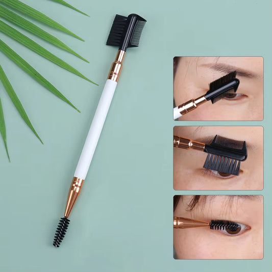 Double-Ended Eyebrow Comb and Brush - Professional Makeup Tool for Eyelash Application