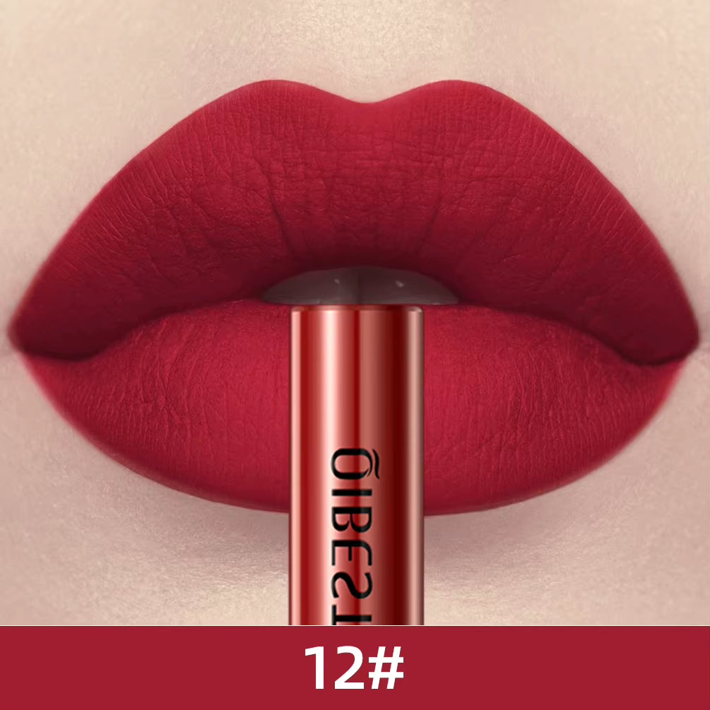 Matte Waterproof Liquid Lipstick - Long-Lasting Velvet Finish in Nude Red Tint - Lip Gloss Makeup Cosmetic