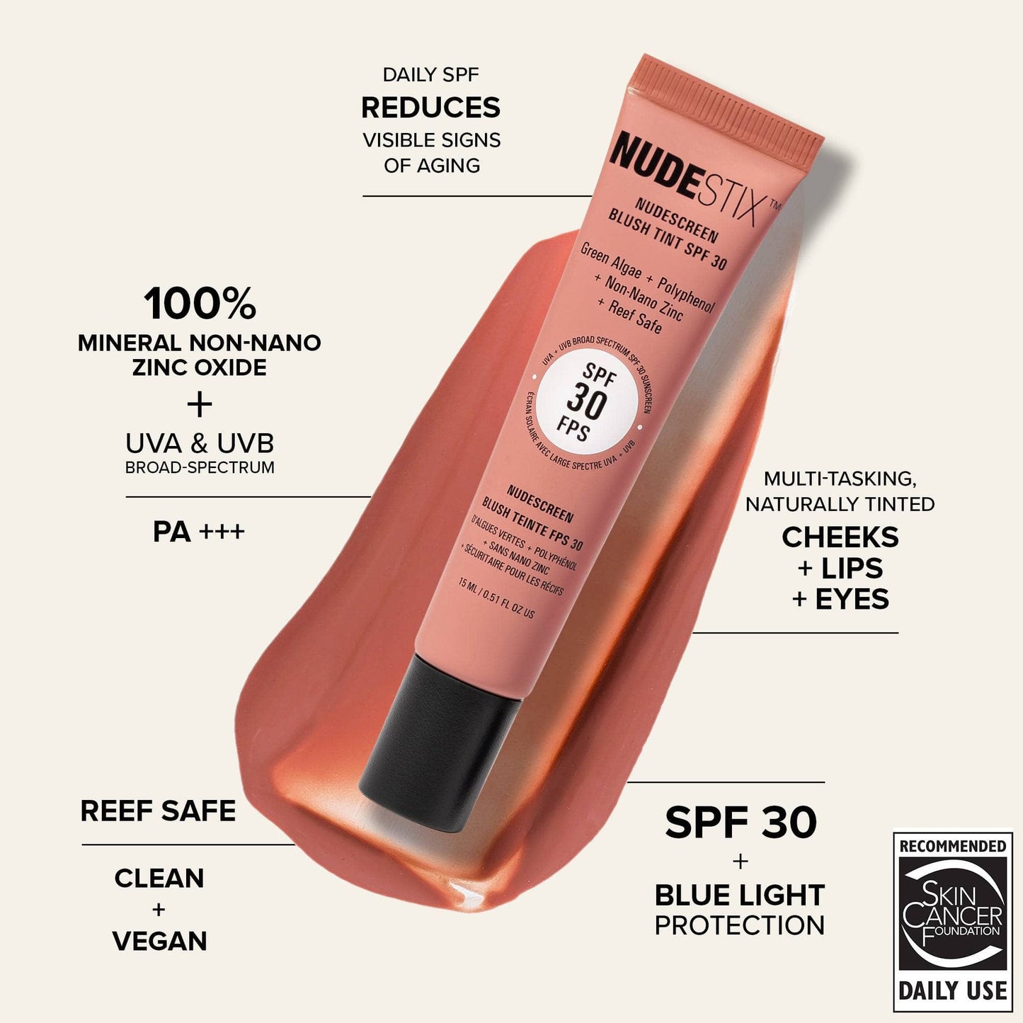 Nudescreen Blush Tint with SPF 30 Protection