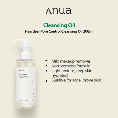 Anua Heartleaf Toner and Pore Control Cleansing Oil Set - 77% Soothing Formula