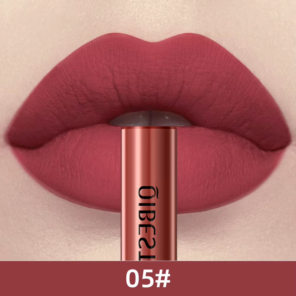 Matte Waterproof Liquid Lipstick - Long-Lasting Velvet Finish in Nude Red Tint - Lip Gloss Makeup Cosmetic