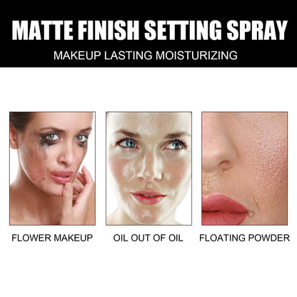 Matte Finish Makeup Setting Spray - Waterproof, Long-Lasting, Oil-Control, Refreshing Foundation Fixer