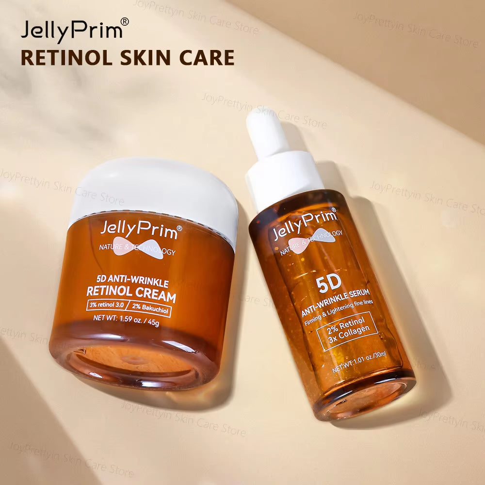 Retinol Cream Serum Set for Anti-Aging and Skin Firming Treatment - Premium Quality Skincare Collection 2023