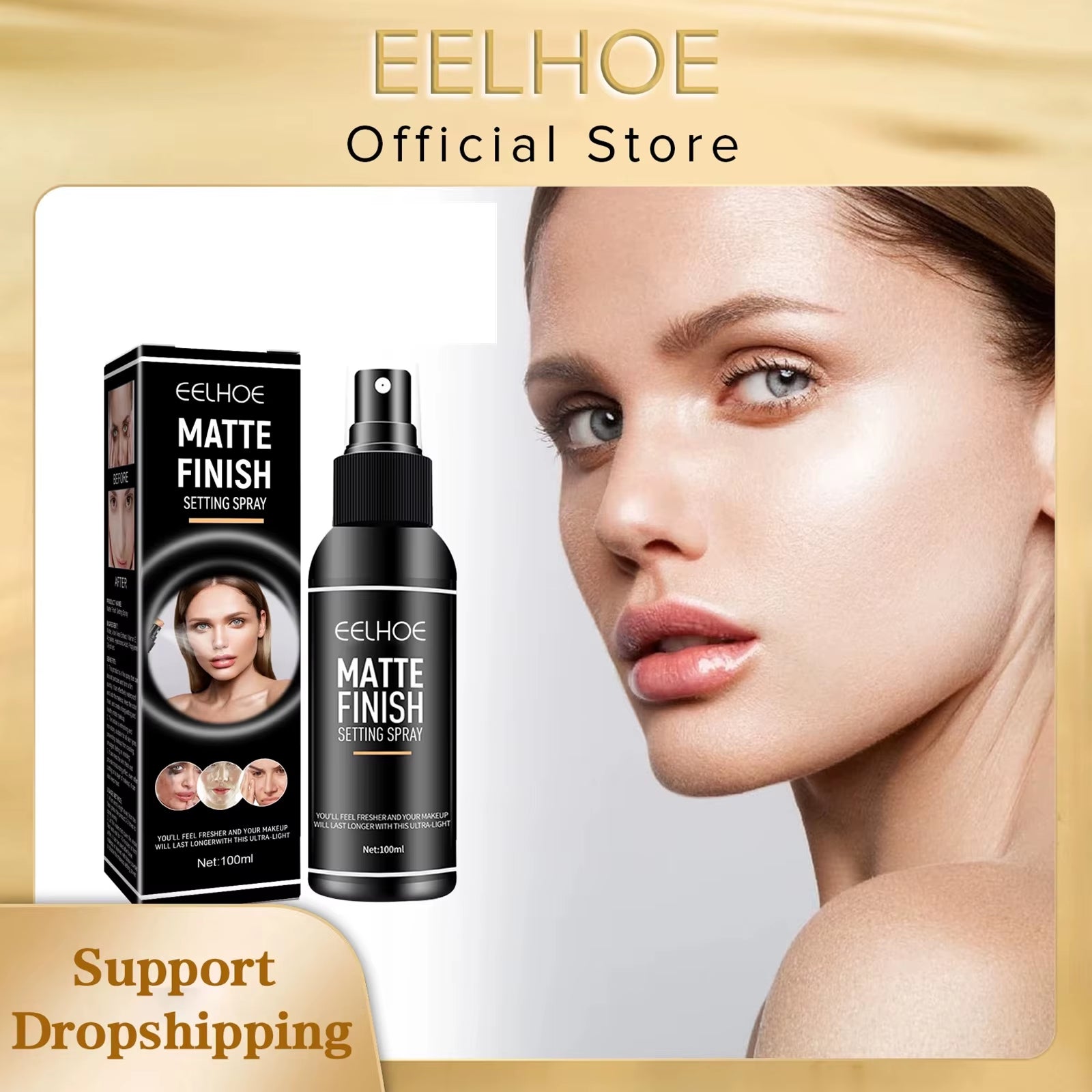 Matte Finish Makeup Setting Spray - Waterproof, Long-Lasting, Oil-Control, Refreshing Foundation Fixer