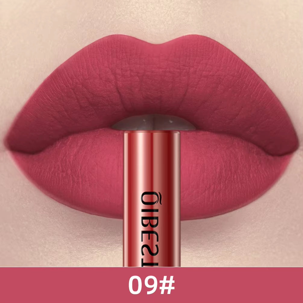 Matte Waterproof Liquid Lipstick - Long-Lasting Velvet Finish in Nude Red Tint - Lip Gloss Makeup Cosmetic