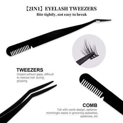 Natural-Looking Eyelash Extension Kit with 120 Clusters