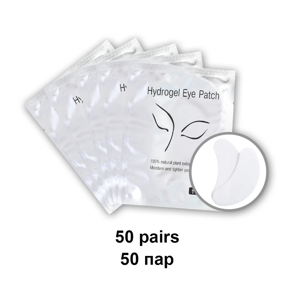 50 Pairs of Hydrogel Eye Patches for Eyelash Extension Application