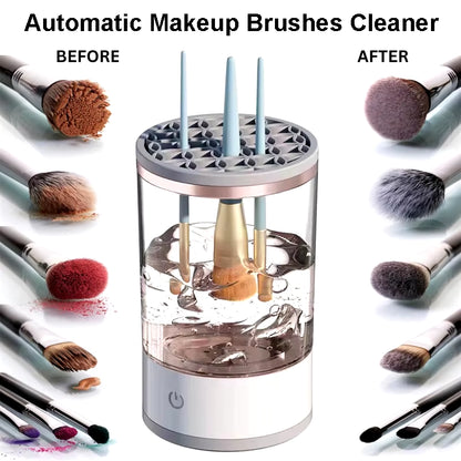 USB Electric Makeup Brush Cleaner and Dryer with Cleaning Mat - Automatic Cosmetic Brush Cleaning Machine