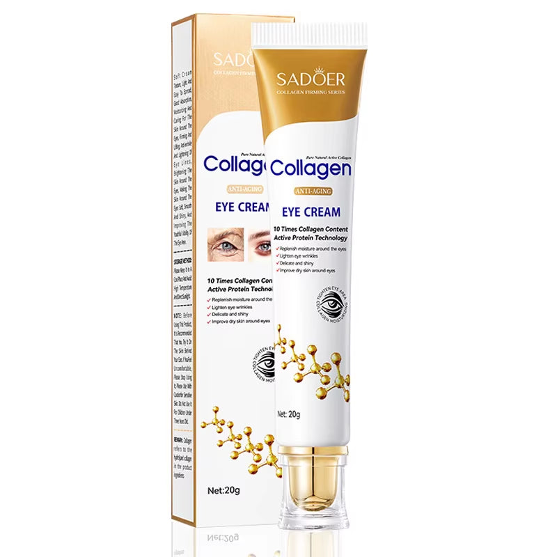 SADOER Collagen Eye Cream for Dark Circles and Eye Bags - Firming and Moisturizing Skincare for the Delicate Eye Area