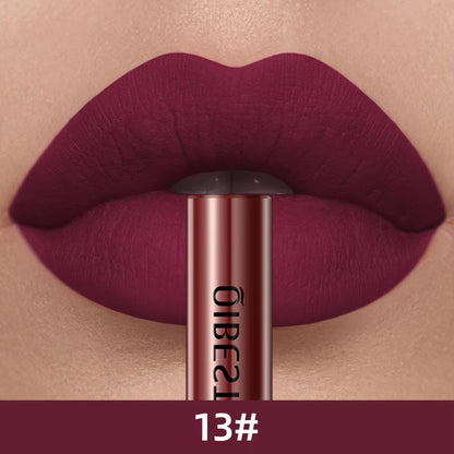 Matte Waterproof Liquid Lipstick - Long-Lasting Velvet Finish in Nude Red Tint - Lip Gloss Makeup Cosmetic