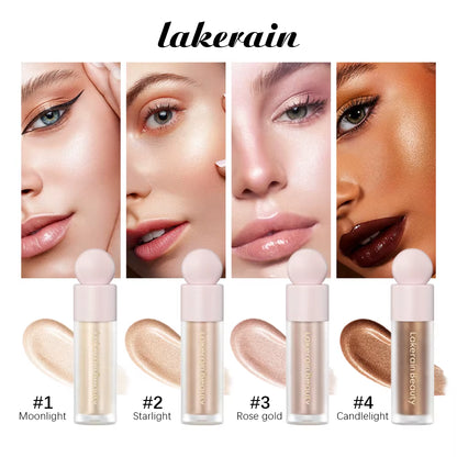 4-Color Liquid Highlighter and Bronzer for Contouring and Face Illumination