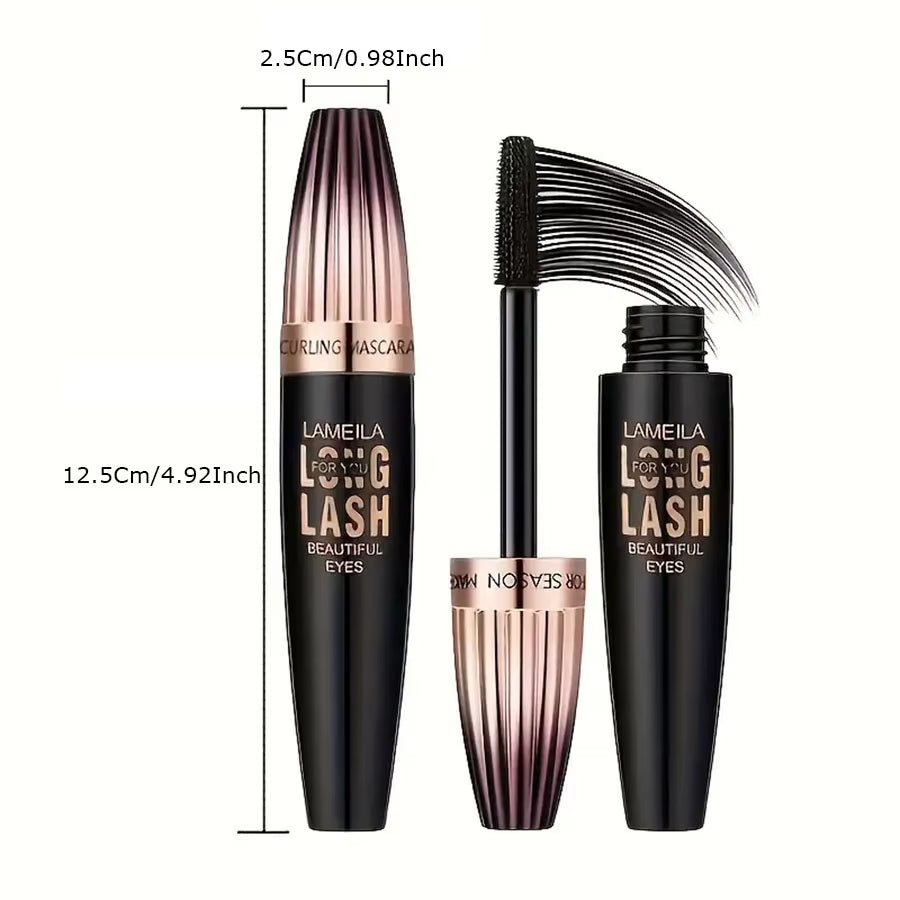 Waterproof 4D Mascara for Thick, Long, and Curling Lashes - Smudge-Proof and Long-Lasting Eye Makeup Tool