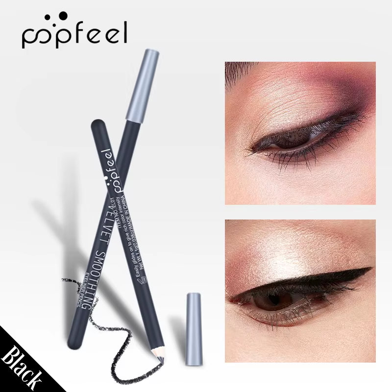 Wooden Black Eyeliner Pencil for Effortless Eye Makeup Application