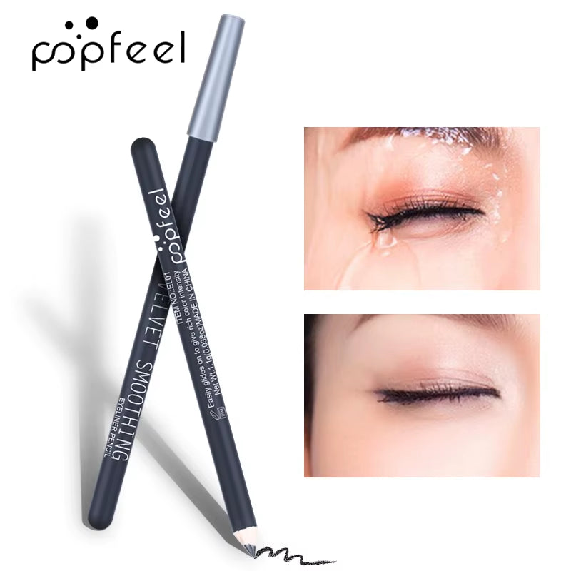 Wooden Black Eyeliner Pencil for Effortless Eye Makeup Application