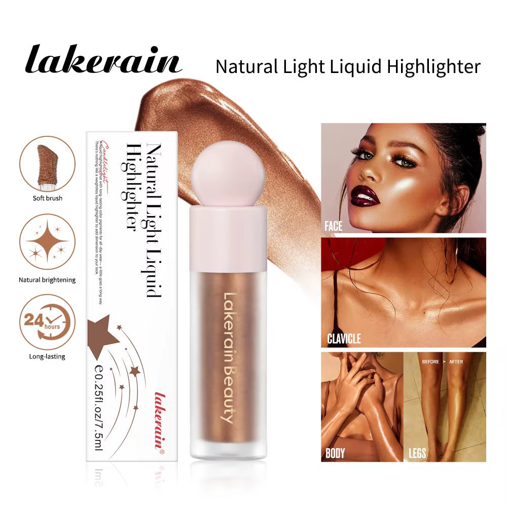 4-Color Liquid Highlighter and Bronzer for Contouring and Face Illumination