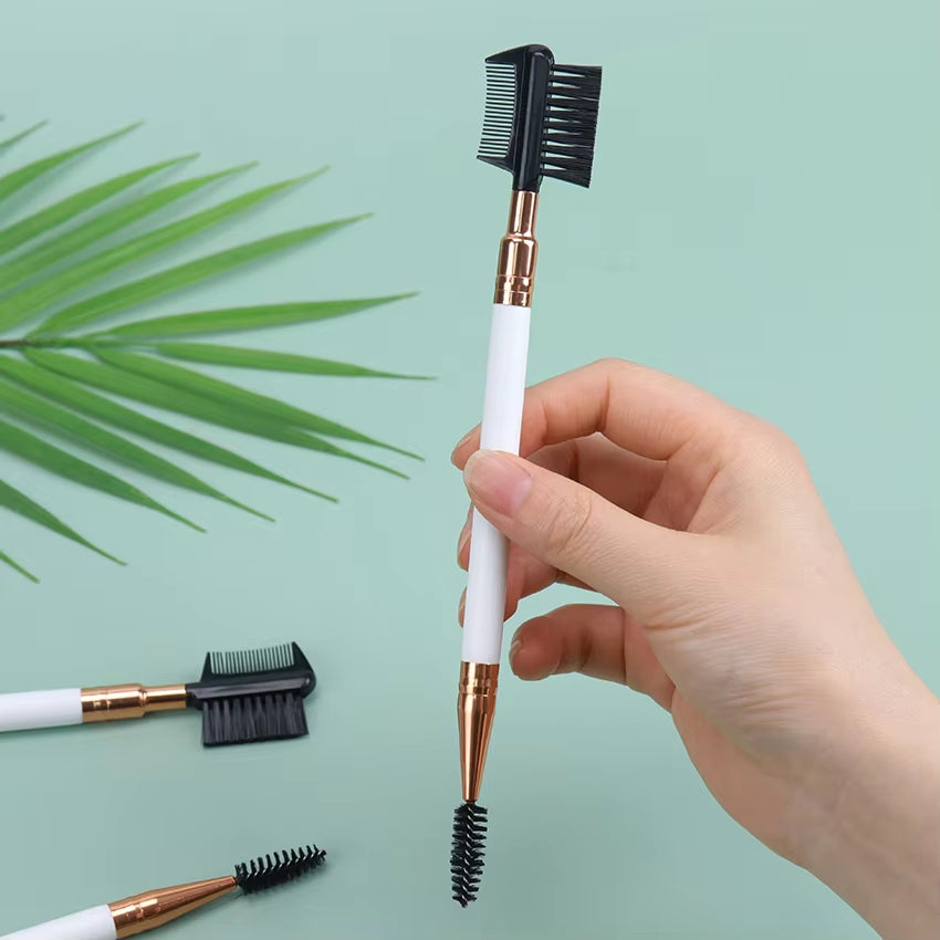 Double-Ended Eyebrow Comb and Brush - Professional Makeup Tool for Eyelash Application