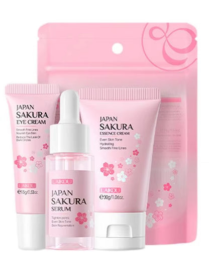 Skincare Gift Set: Women's Moisturizing Kit with Cherry Blossom Extract and Face Care Tools