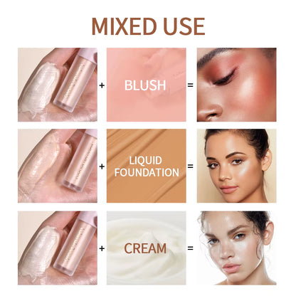 4-Color Liquid Highlighter and Bronzer for Contouring and Face Illumination