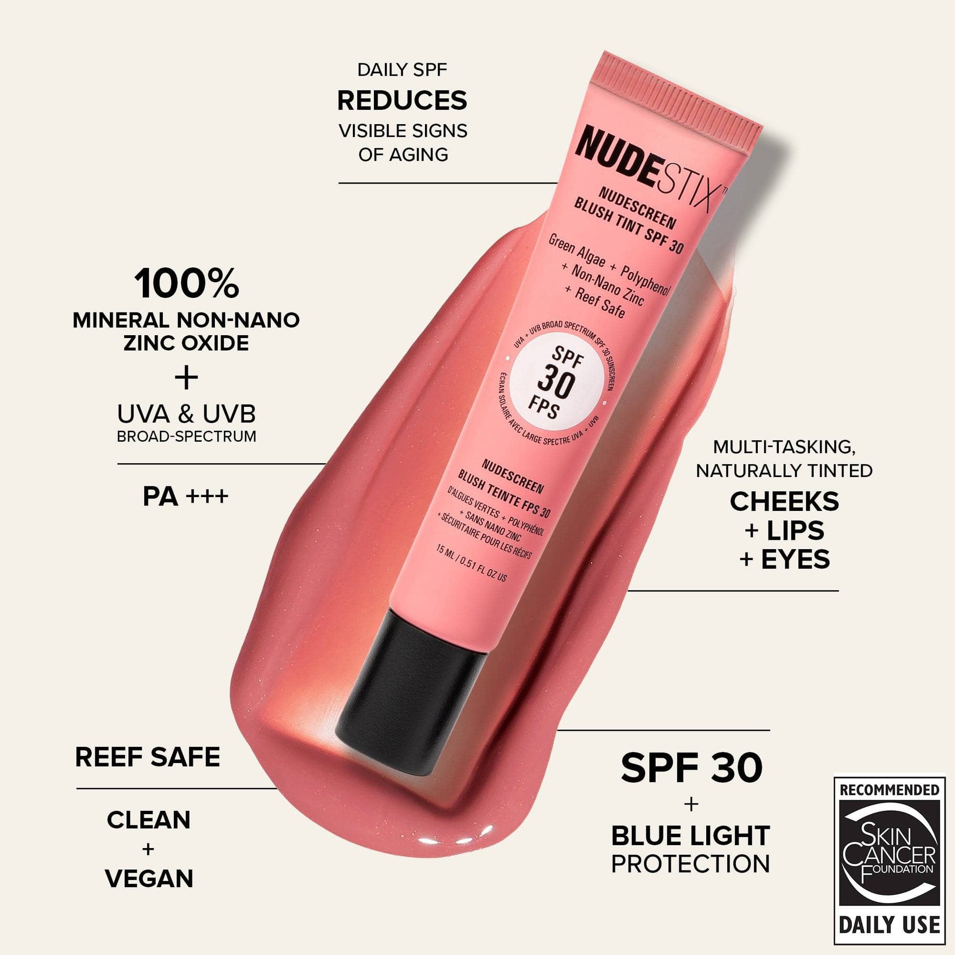 Nudescreen Blush Tint with SPF 30 Protection