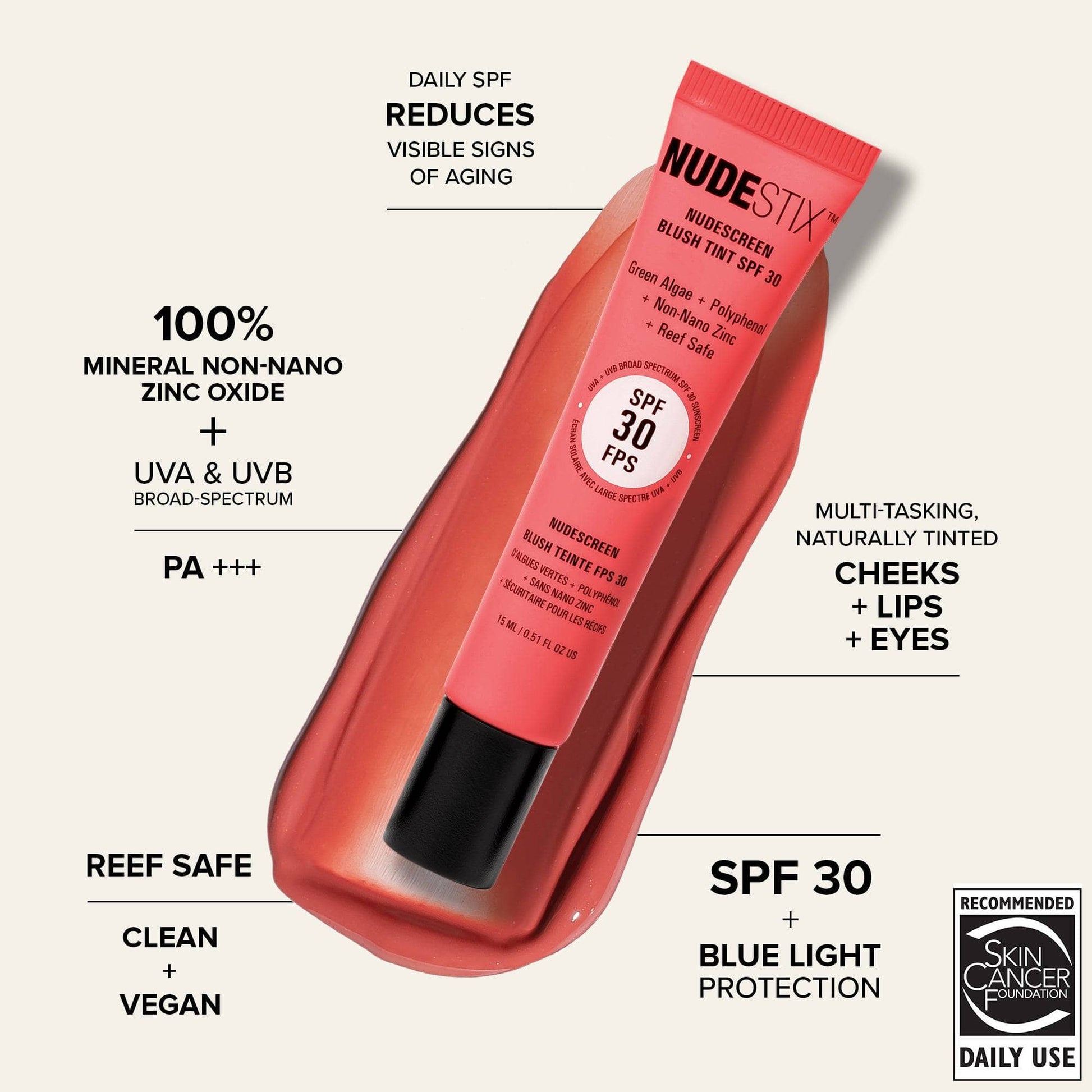 Nudescreen Blush Tint with SPF 30 Protection