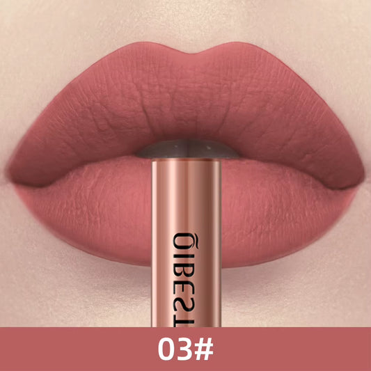 Matte Waterproof Liquid Lipstick - Long-Lasting Velvet Finish in Nude Red Tint - Lip Gloss Makeup Cosmetic