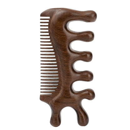 Wooden Meridian Massage Comb for Scalp and Facial Therapy - Relaxation and Body Wellness Tool